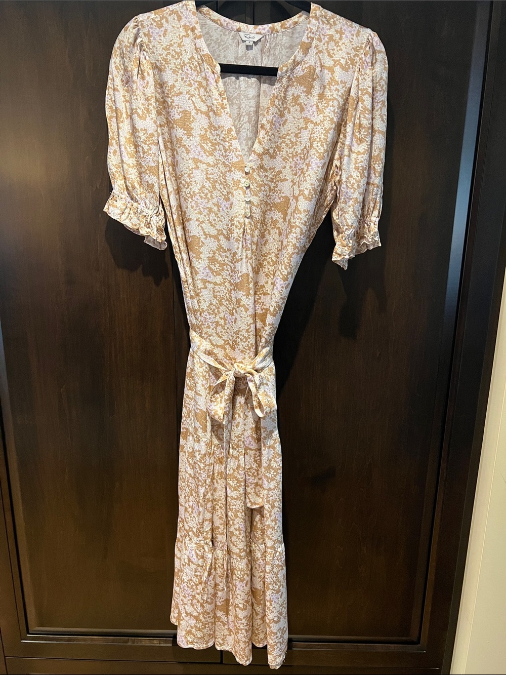 Rails Light Pink /tan Floral Midi Dress